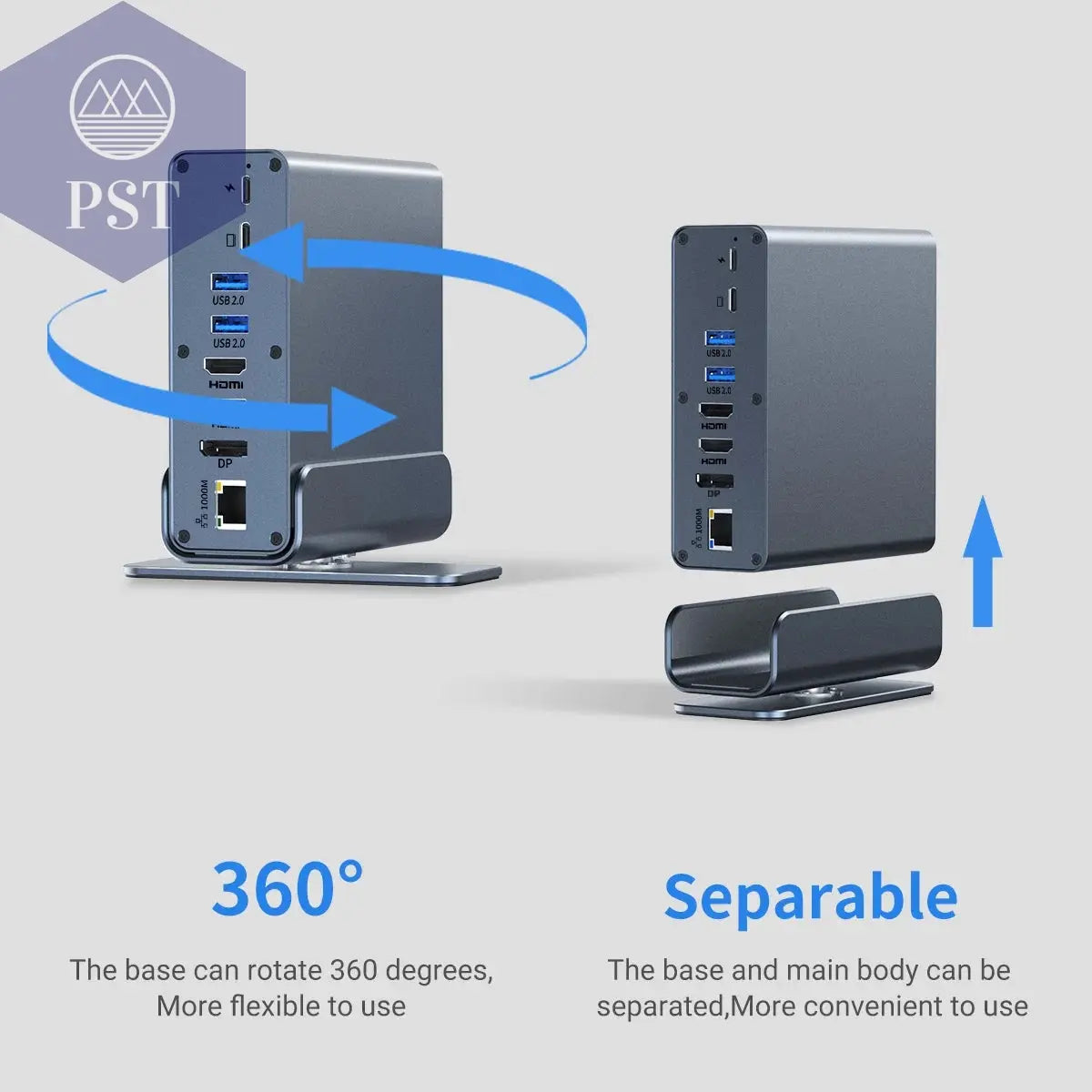 15 in 1 USB-C Docking Station 4K HD Vertical Hub with Triple Monitor ,RJ45 1000M,USB 3.0/2.0,PD 3.0,Sd/Tf,Audio 3.5 PST PS Tradings