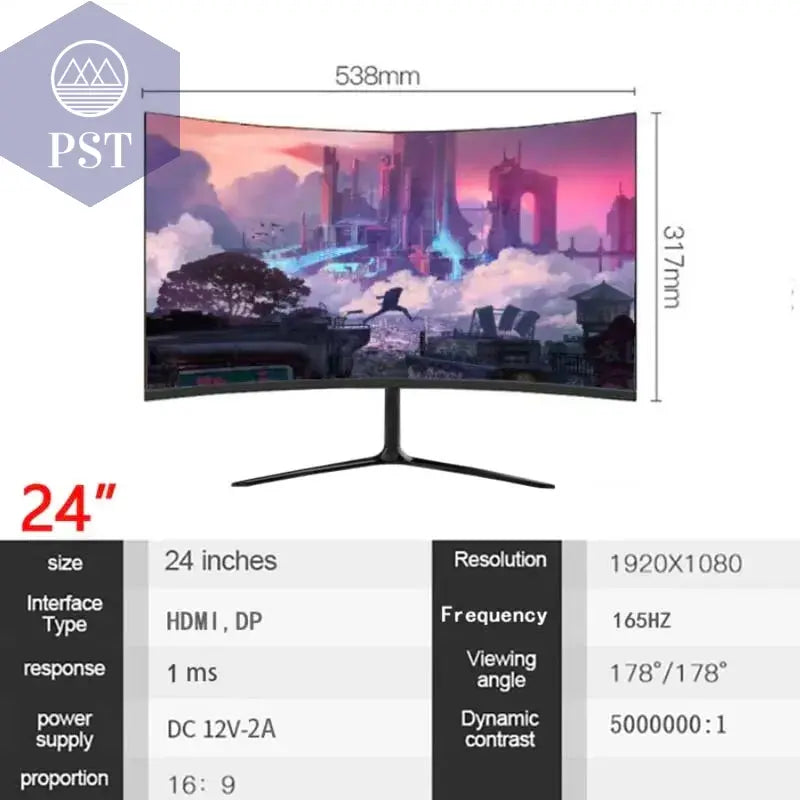 24" IPS 165hz monitors gamer 1080p HD gaming monitors PC LCD Curved screen monitor for desktop displays 1MS HDMI monitors gamer PST PS Tradings PST PS Tradings PST PS Tradings 24" IPS 165hz monitors gamer 1080p HD gaming monitors PC LCD Curved screen monitor for desktop displays 1MS HDMI monitors gamer