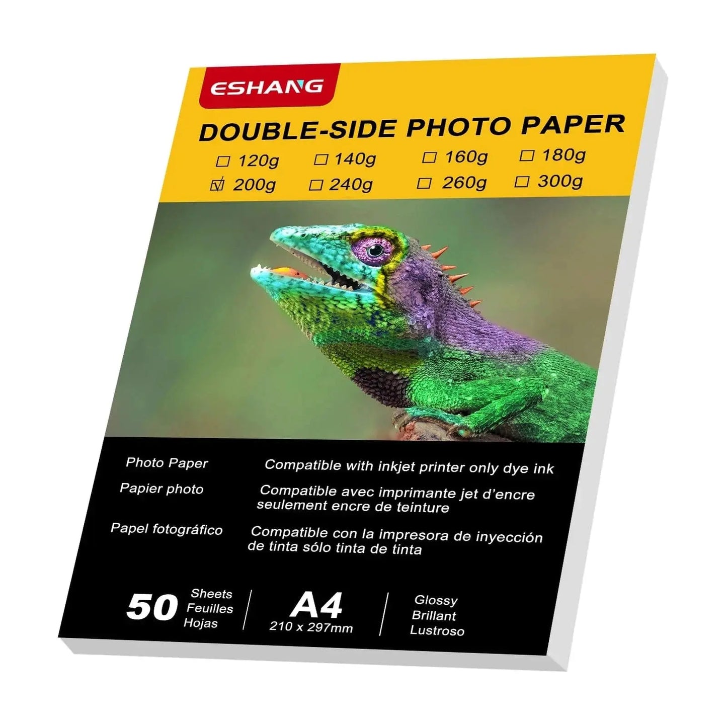 ESHANG 50 Sheets Double Side Paper Glossy Photo Print Inkjet 8.3x11.7 Letter Size DIY Picture Photos Printer 200gsm - PST PS Tradings
