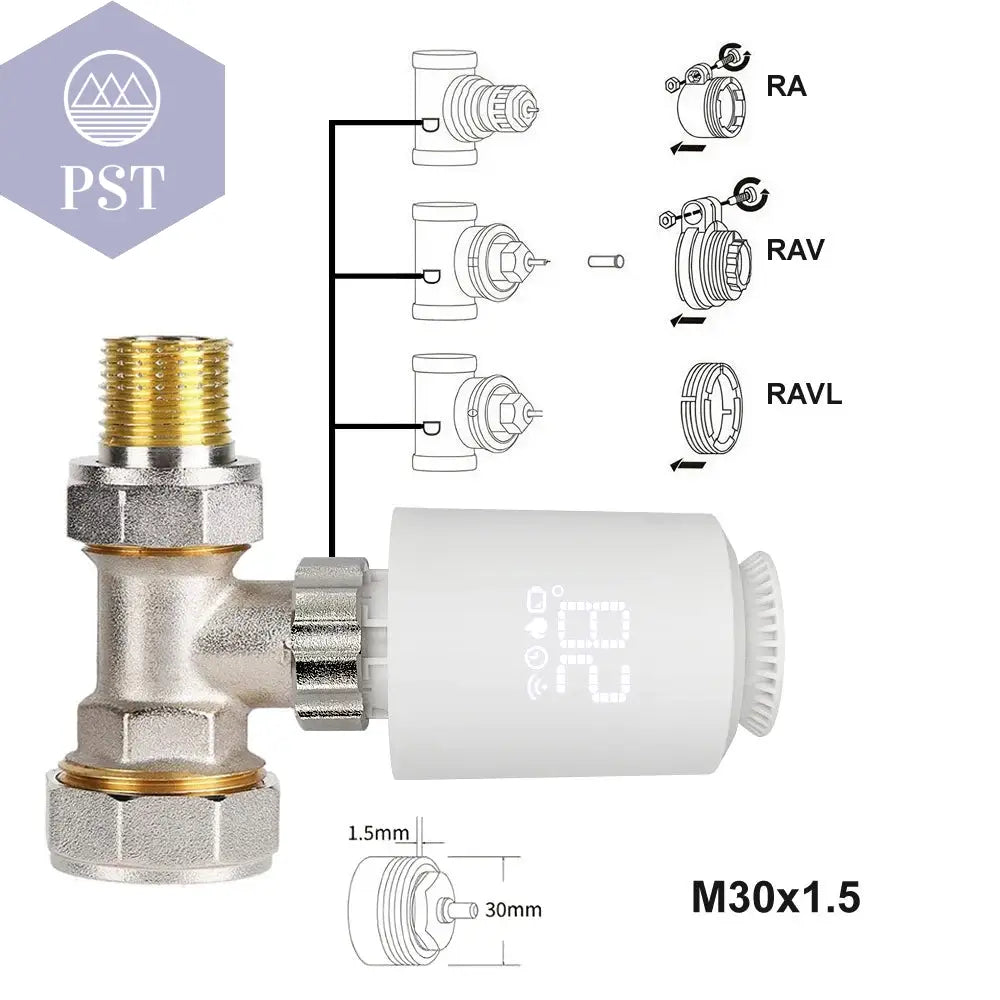Tuya Smart Zigbee 3,0 TRV Heizkörper Stellventil Thermostatventil Temperatur Controller Unterstützung Alexa Google Hause PST PS Tradings Tuya Smart Zigbee 3,0 TRV Heizkörper Stellventil Thermostatventil Temperatur Controller Unterstützung Alexa Google Hause