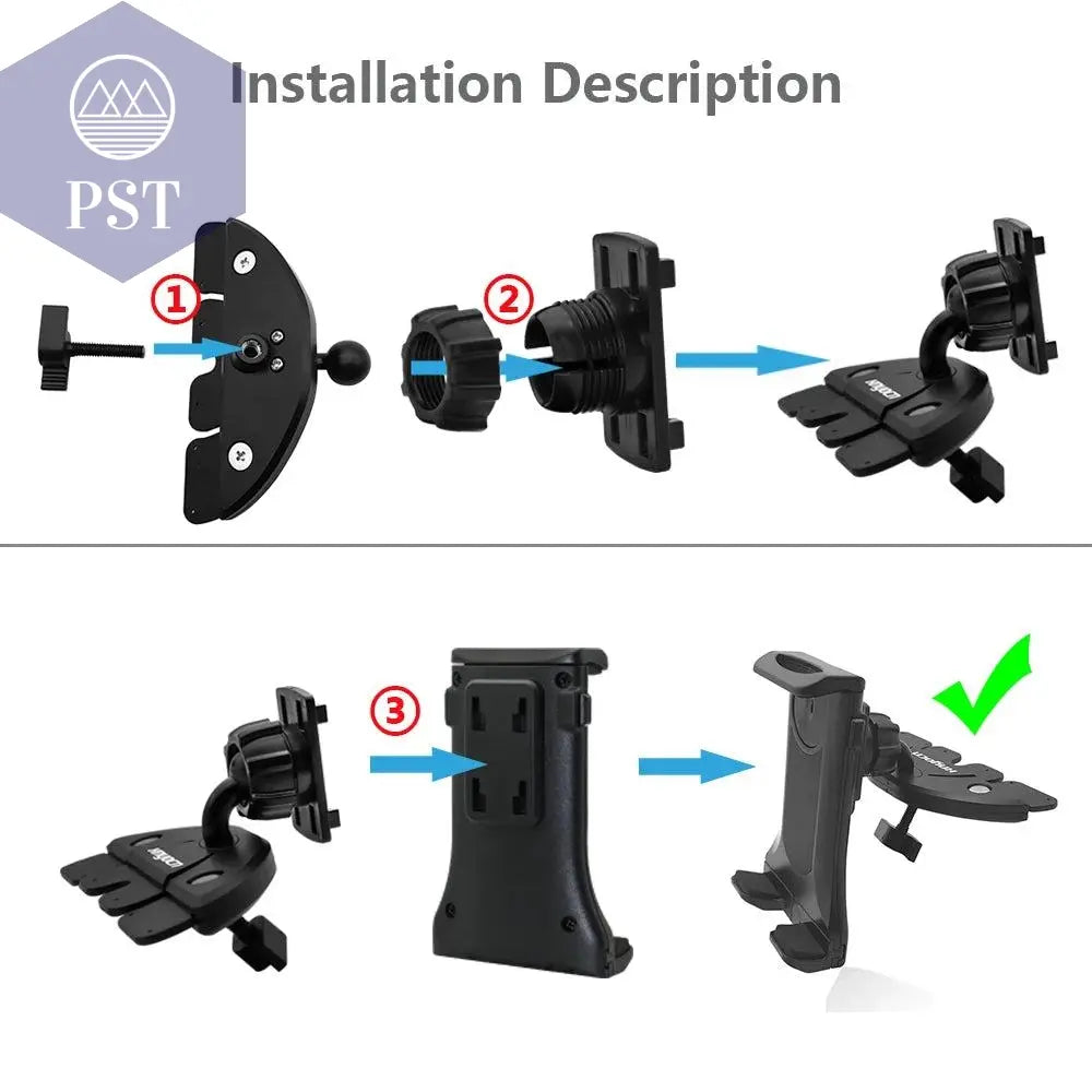 Universal 7 8 9 10" Car Tablet Holder Car Auto CD Mount Tablet PC Holder Stand for IPad 2 3 4 5 6 Air 1 2 Tablet Car Holder PST PS Tradings