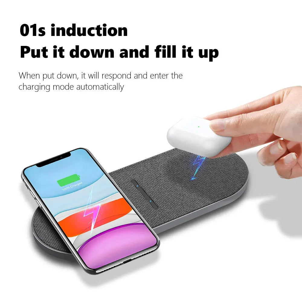 2 in 1 Dual Wireless Fast Charging Pad PST PS Tradings