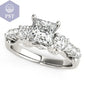 14k White Gold 3 Stone Antique Design Diamond Engagement Ring (1 3/4 cttw)  Diamant Ring Schmuck     PST PS Tradings