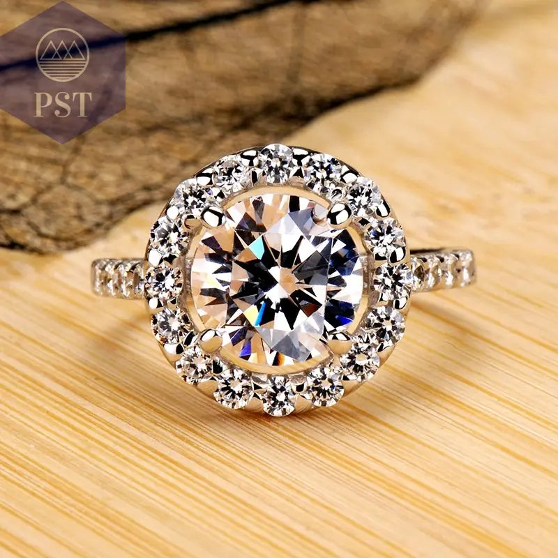 18K White Gold Zirconia Ring PST PS Tradings  PST PS Tradings 9-R093 PST PS Tradings 18K White Gold Zirconia Ring