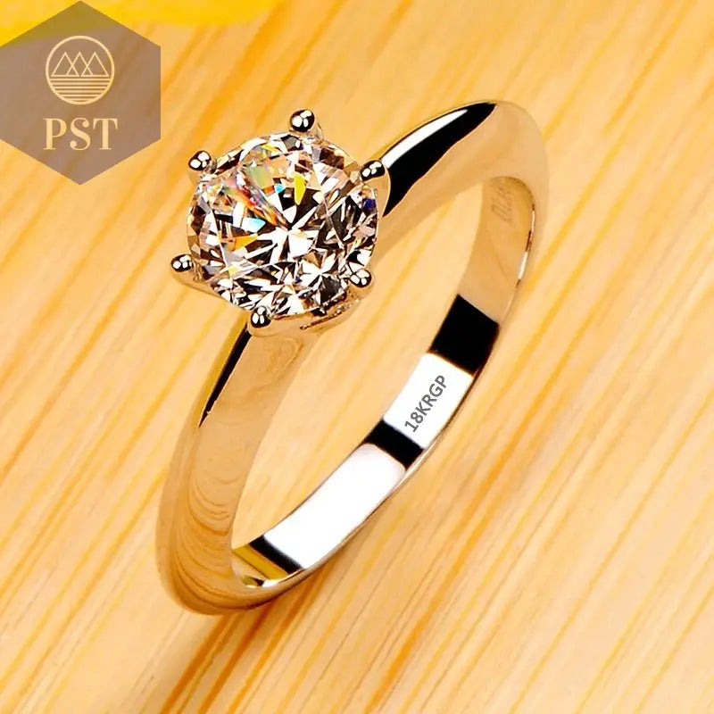 18K White Gold Zirconia Ring PST PS Tradings  PST PS Tradings 9-R168 PST PS Tradings 18K White Gold Zirconia Ring