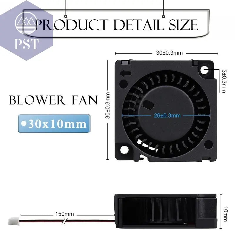 2 Pieces Gdstime DC 5V 12V 24V 30x30x10mm Sleeve Dual Ball 1 inch Small Mini Blower Cooling Fan 30mm x 10mm 3cm 3010 3D Printer       PST PS Tradings