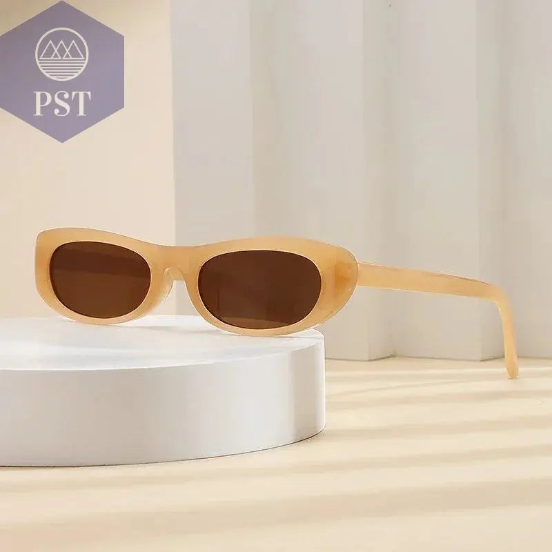 2024 New Retro Oval Frame Sunglasses Personalized Small Frame Trend Versatile Street Shooting Sun Glasses Female - PST PS Tradings