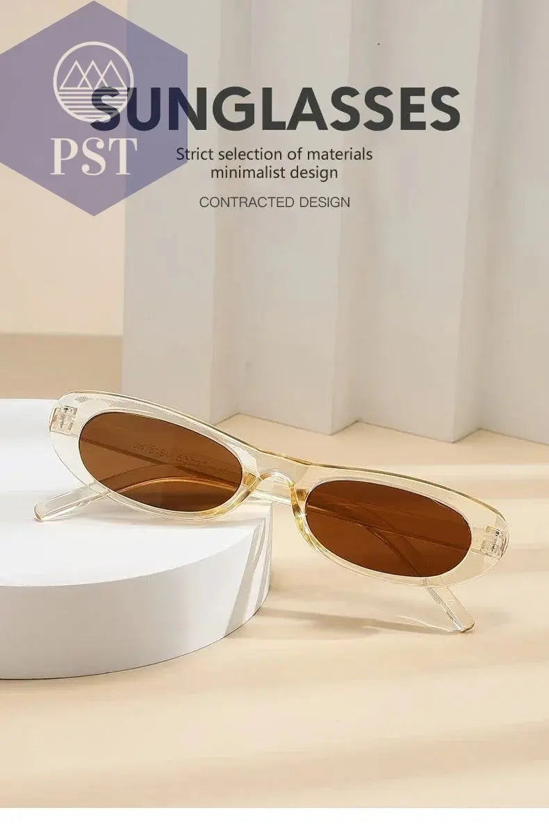 2024 New Retro Oval Frame Sunglasses Personalized Small Frame Trend Versatile Street Shooting Sun Glasses Female - PST PS Tradings