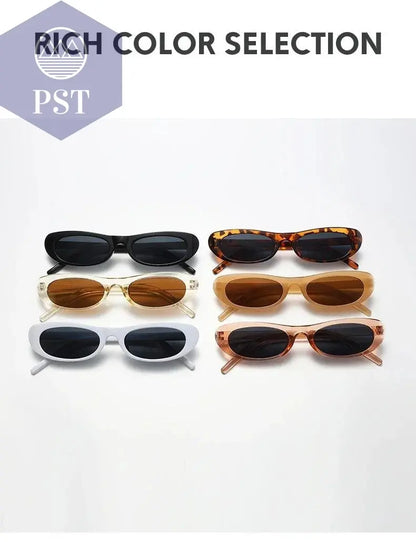 2024 New Retro Oval Frame Sunglasses Personalized Small Frame Trend Versatile Street Shooting Sun Glasses Female - PST PS Tradings