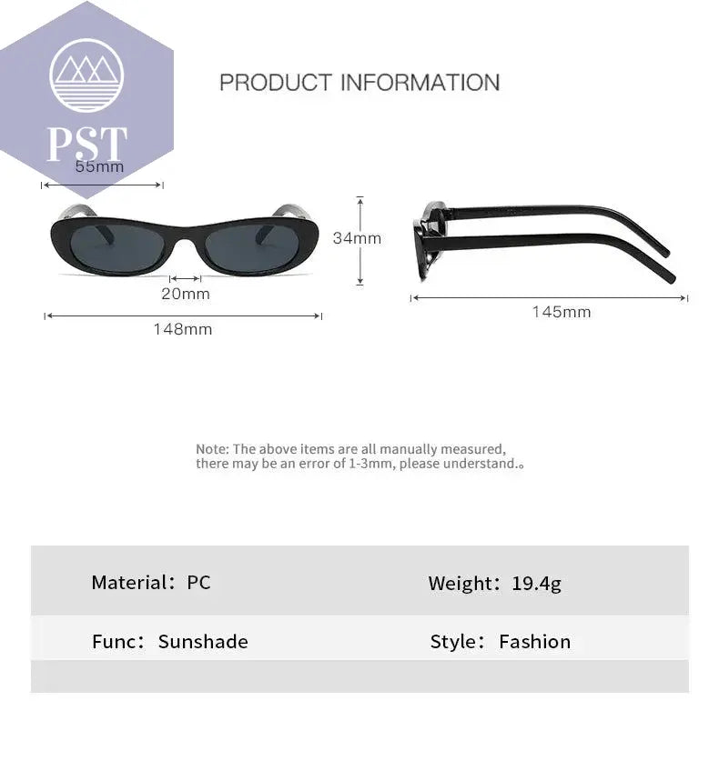 2024 New Retro Oval Frame Sunglasses Personalized Small Frame Trend Versatile Street Shooting Sun Glasses Female - PST PS Tradings