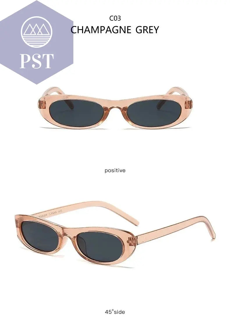 2024 New Retro Oval Frame Sunglasses Personalized Small Frame Trend Versatile Street Shooting Sun Glasses Female - PST PS Tradings