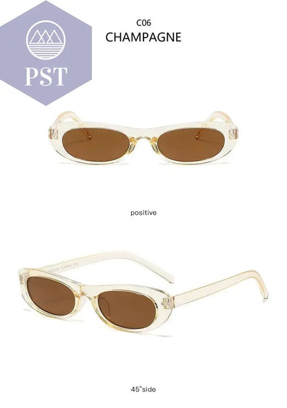 2024 New Retro Oval Frame Sunglasses Personalized Small Frame Trend Versatile Street Shooting Sun Glasses Female - PST PS Tradings