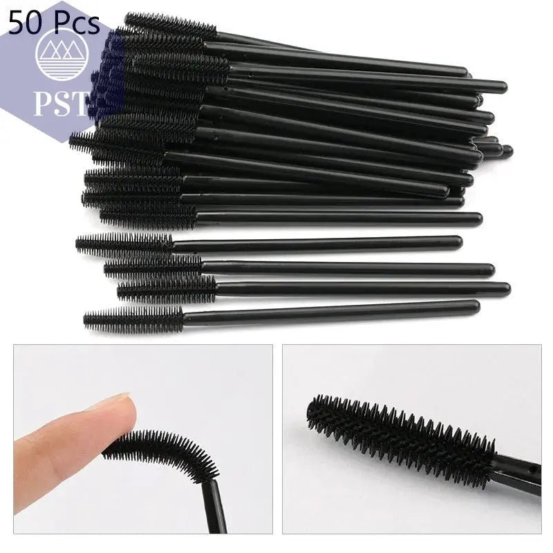 25/50pcs Disposable Eyelash Brush Eyelashes Extension Tools Silicone Gel Material Eyebrow Brushes Mascara Wands Applicator Women       PST PS Tradings