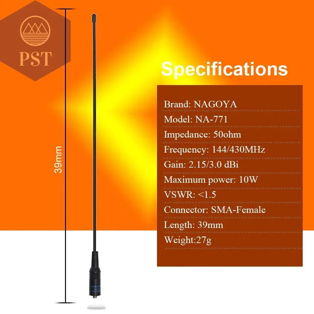 2PCS NAGOYA NA-771 SMA Female SMA-F Dual Wide Band Flexible Antenna VHF/UHF 144/430MHz Two Way Radio  BAOFENG UV-5R BF-888S - PST PS Tradings  PST PS Tradings