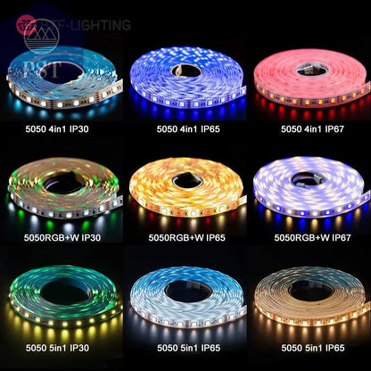5m 5050 RGBW Led Lights 4pin RGB Led Strip 5pin 4in1 RGBWW RGBCW Led Strip Light 6pin 5in1 RGBCCT Light Strip 12V 24V Waterproof       PST PS Tradings