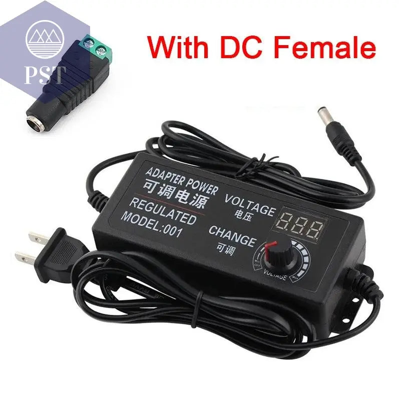 Adjustable Power Supply Adapter AC To DC 3V 12V 3V 24V 9V 24V Universal Adapter with Display Screen Voltage Regulated Hoverboard - PST PS Tradings