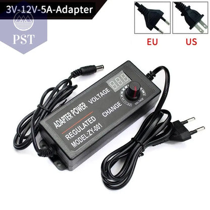 Adjustable Power Supply Adapter AC To DC 3V 12V 3V 24V 9V 24V Universal Adapter with Display Screen Voltage Regulated Hoverboard - PST PS Tradings