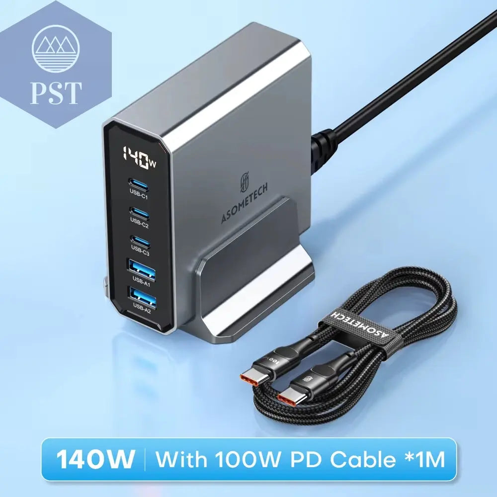 Asome Tech 140W Gan Usb Typ C Schnell Ladegerät Mehrere Anschlüsse Qc 4,0 Pd Schnell Ladegerät Für Macbook Laptop Tablet Iphone 14 Samsung S23 PST PS Tradings  PST PS Tradings 140W-With-Pd-Cable-Korea-Plug PST PS Tradings Asome Tech 140W Gan Usb Typ C Schnell Ladegerät Mehrere Anschlüsse Qc 4,0 Pd Schnell Ladegerät Für Macbook Laptop Tablet Iphone 14 Samsung S23
