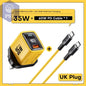Asome Tech 35W Gan Ladegerät Led Display Qc 3,0 30W 25W Pd Pps Schnell Ladung Usb Typ C Ladegerät Für Iphone 14 Pro Samsung S23 Xiaomi      Uk-Plug-With-Cable PST PS Tradings