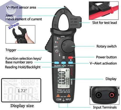 BSIDE Digital Clamp Meter 1mA High-Precision Ammeter Pliers True RMS DC AC Current Car Repair Electrical Temp Tester Multimeter       PST PS Tradings