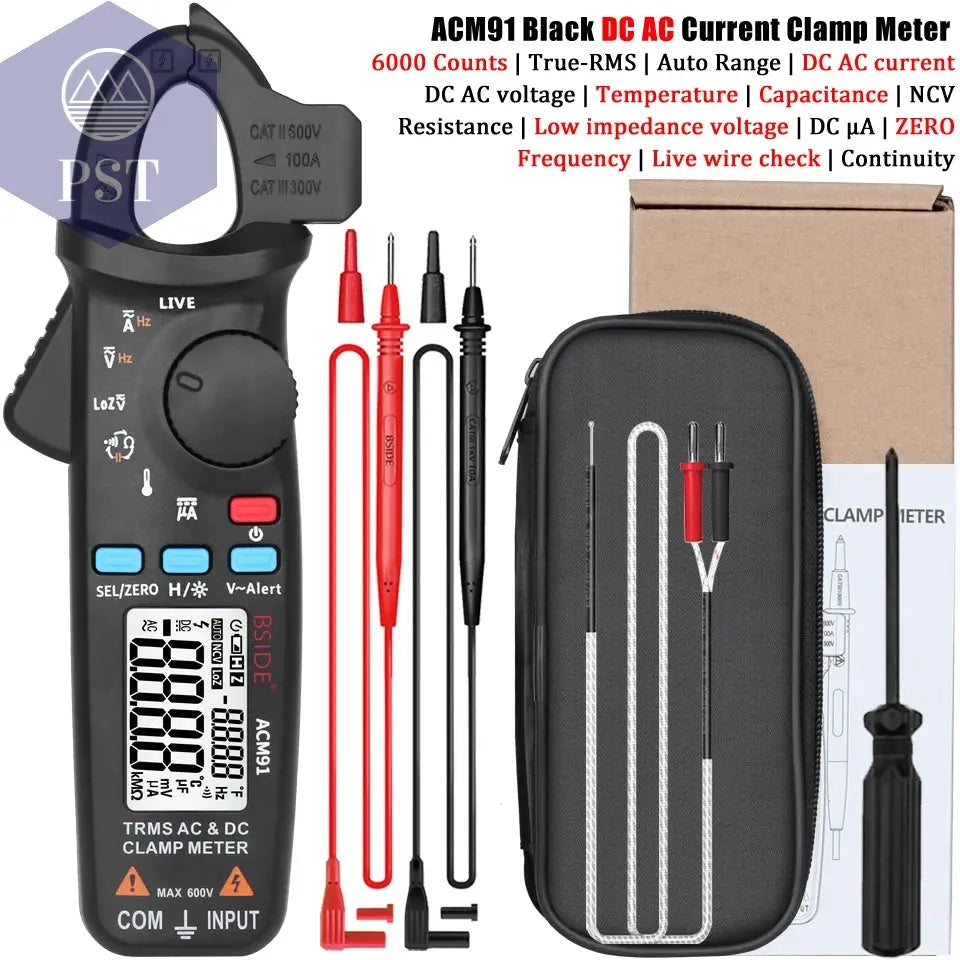 BSIDE Digital Clamp Meter 1mA High-Precision Ammeter Pliers True RMS DC AC Current Car Repair Electrical Temp Tester Multimeter       PST PS Tradings