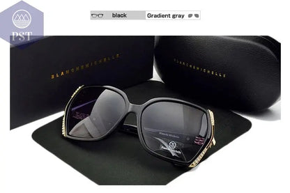 Blanche Michelle High Quality Oversized Polarized Sunglasses Women UV400 oculos de sol Gradient Driving Sun Glasses With Box       PST PS Tradings