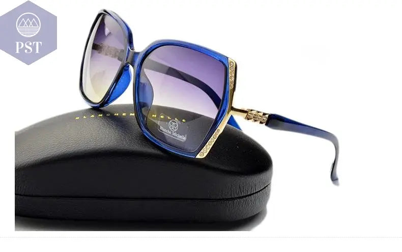 Blanche Michelle High Quality Oversized Polarized Sunglasses Women UV400 oculos de sol Gradient Driving Sun Glasses With Box       PST PS Tradings