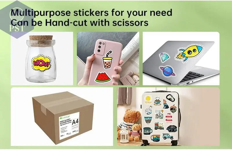 Coraljet 50 sheets of 8.5"x11" A4 High-Quality Glossy Sticker Paper Self-Adhesive Perfect for Inkjet Printer Decal Supplies - PST PS Tradings