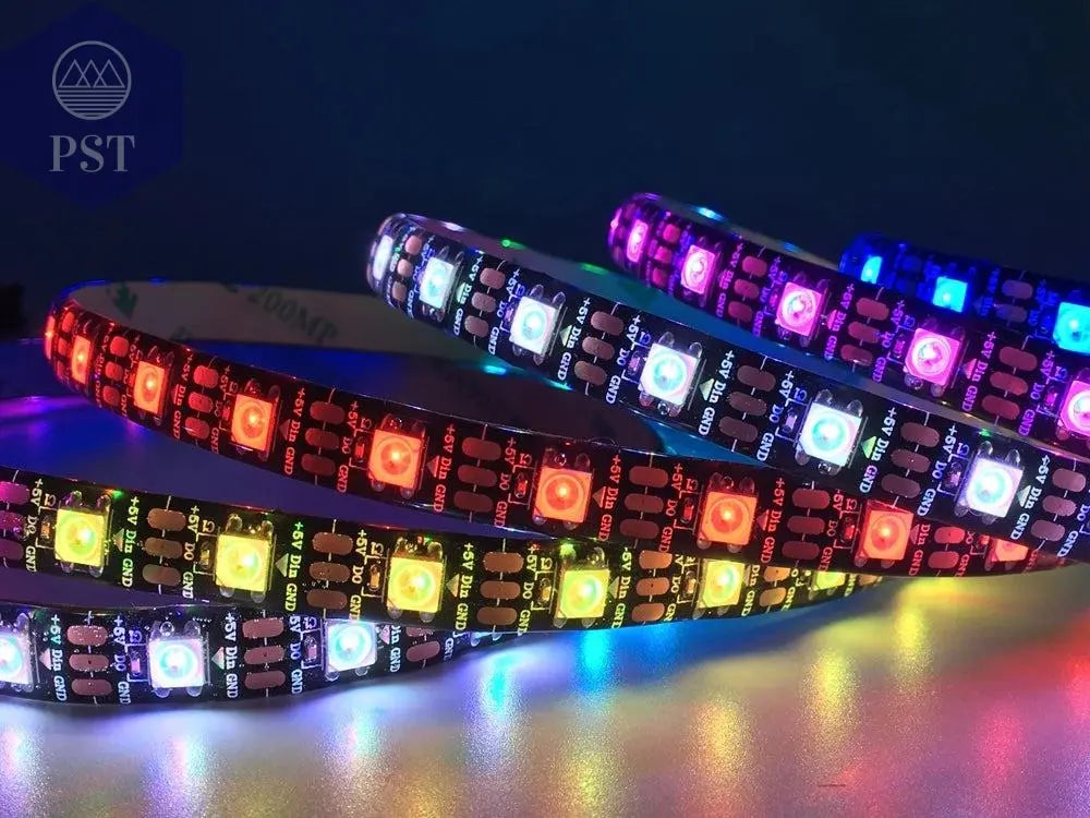 DC5V WS2812B Individually Addressable 5050 RGB Led Strip WS2812 Smart Pixels Led Light Black White PCB Waterproof IP30/65/67       PST PS Tradings