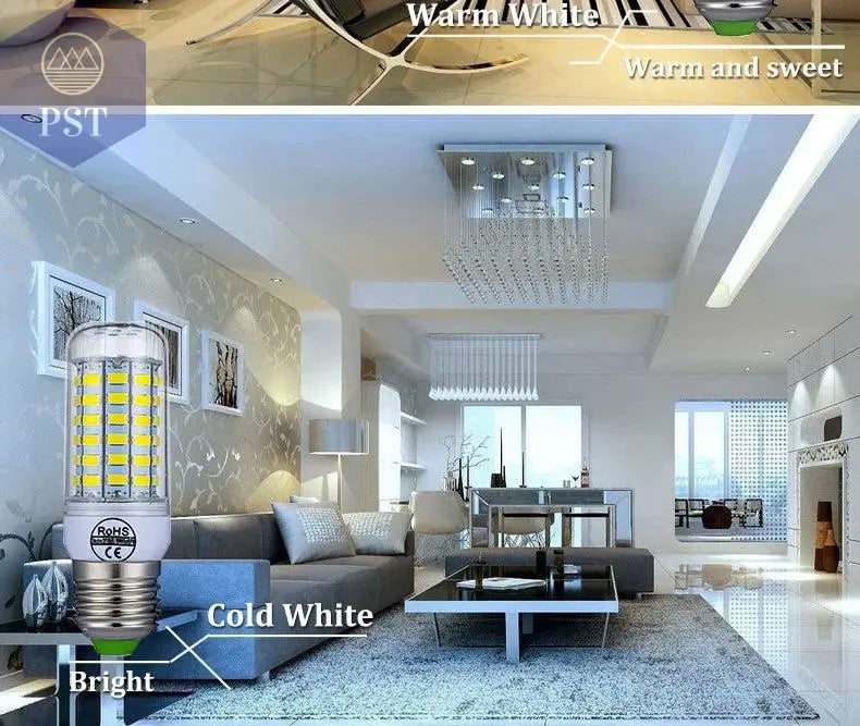 E27 LED Lamp E14 LED Bulb SMD5730 220V Corn Bulb 24 36 48 56 69 72LEDs Chandelier Candle LED Light For Home Ampoule       PST PS Tradings