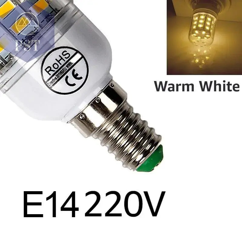 E27 LED Lamp E14 LED Bulb SMD5730 220V Corn Bulb 24 36 48 56 69 72LEDs Chandelier Candle LED Light For Home Ampoule       PST PS Tradings