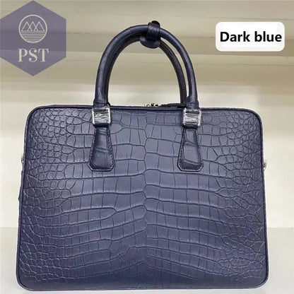 Echtes Krokodilleder Aktentasche mit Passcode PST PS Tradings  PST PS Tradings Dark Blue PST PS Tradings Echtes Krokodilleder Aktentasche mit Passcode