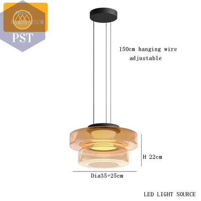 Elegante Glas-Chandelier für modernes Wohnen PST PS Tradings  PST PS Tradings 2-tier-amber-S-natural-light PST PS Tradings