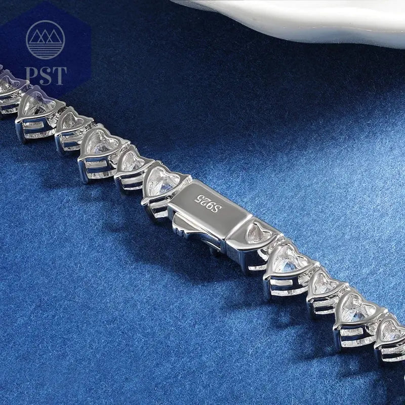 Elegante Moissanit Tennis Halskette aus Silber PST PS Tradings  PST PS Tradings  PST PS Tradings Elegante Moissanit Tennis Halskette aus Silber