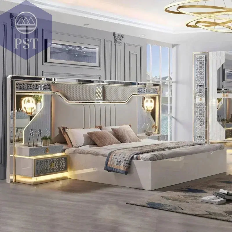 Elegantes Schlafzimmer Set Schminktisch mit LED-Spiegel Set PST PS Tradings Schminktisch PST PS Tradings  PST PS Tradings