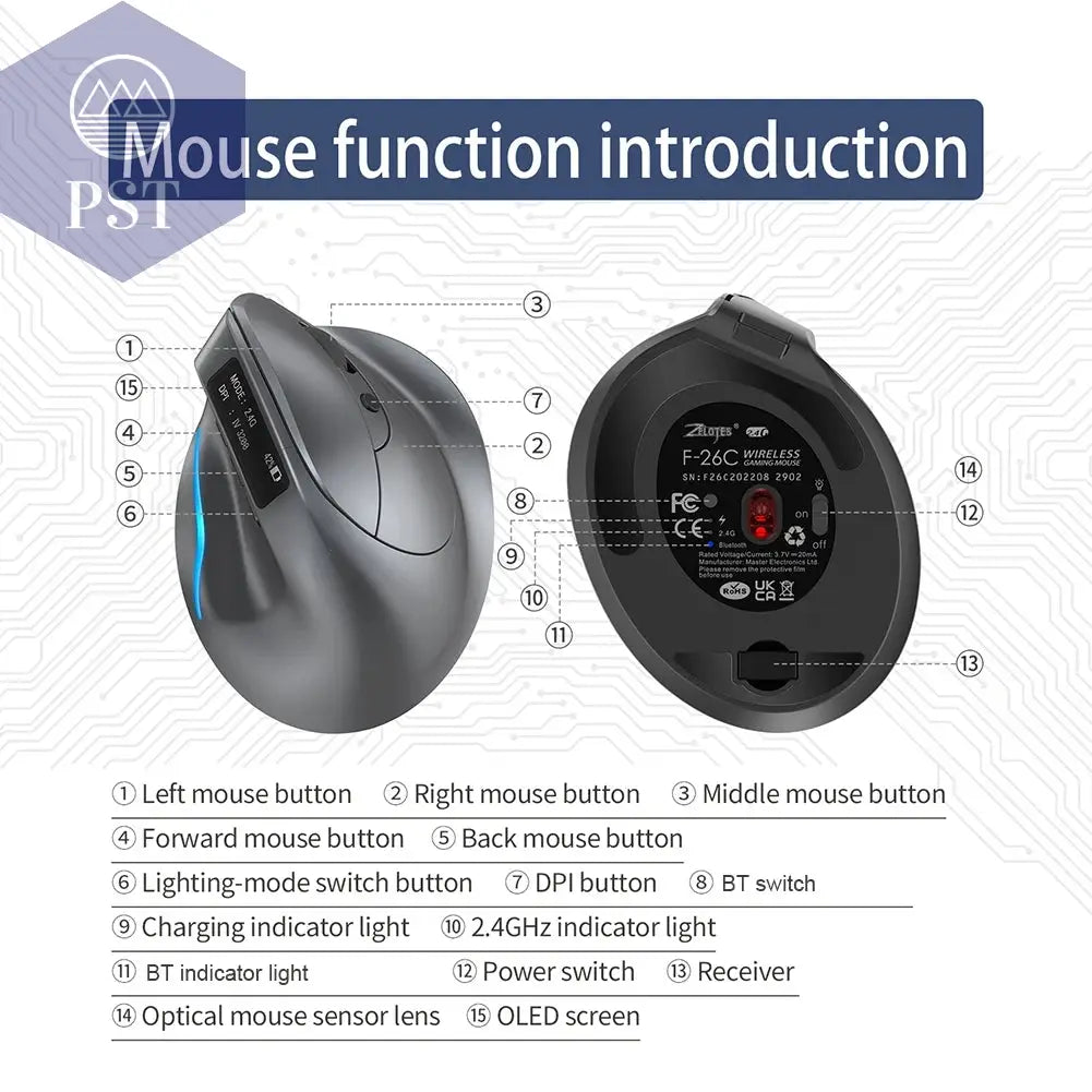 F-26C 2.4GHz Ergonomische Gaming Maus PST PS Tradings   F-26C 2.4GHz Ergonomische Gaming Maus