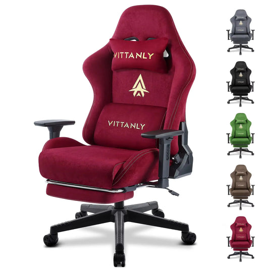Gaming Stuhl Atmungsaktive Faux Wildleder Büro Stuhl Mit Fußstütze Stuhl Kopfstütze Ergonomischer Spiele Computer Stuhl Office Chair 3 PST PS Tradings
