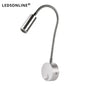 Wand Lampe 3W Home Hotel Loft Nacht Lesen Buch Schwarz Silber Licht Flexiable AUF/OFF Schalter 90-260V Spot LED Lampe       PST PS Tradings