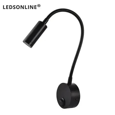 Wand Lampe 3W Home Hotel Loft Nacht Lesen Buch Schwarz Silber Licht Flexiable AUF/OFF Schalter 90-260V Spot LED Lampe       PST PS Tradings