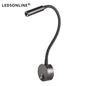 Wand Lampe 3W Home Hotel Loft Nacht Lesen Buch Schwarz Silber Licht Flexiable AUF/OFF Schalter 90-260V Spot LED Lampe       PST PS Tradings