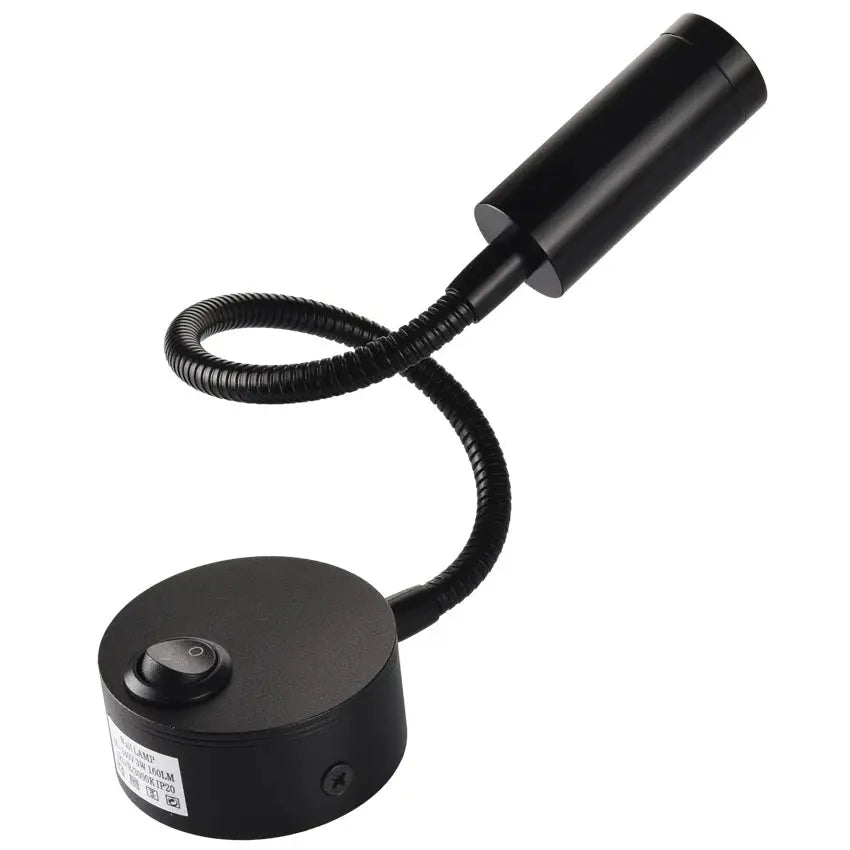 Wand Lampe 3W Home Hotel Loft Nacht Lesen Buch Schwarz Silber Licht Flexiable AUF/OFF Schalter 90-260V Spot LED Lampe       PST PS Tradings