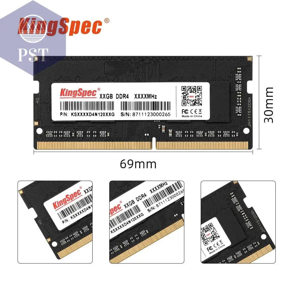 KingSpec Memory Ram DDR4 8GB 16GB 32GB 3200MHz 2666MHz 3200 MHz RAM for Laptop Notebook Memoria RAM DDR4 1.2V Laptop RAM       PST PS Tradings