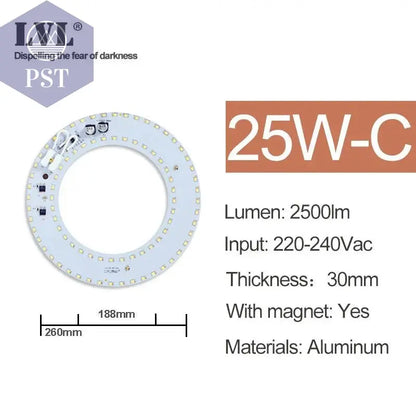 LED Panel Light 10W 18W 25W 40W No Flicker AC 220V 230V for Ceiling Light Source Square Round Panel Light       PST PS Tradings