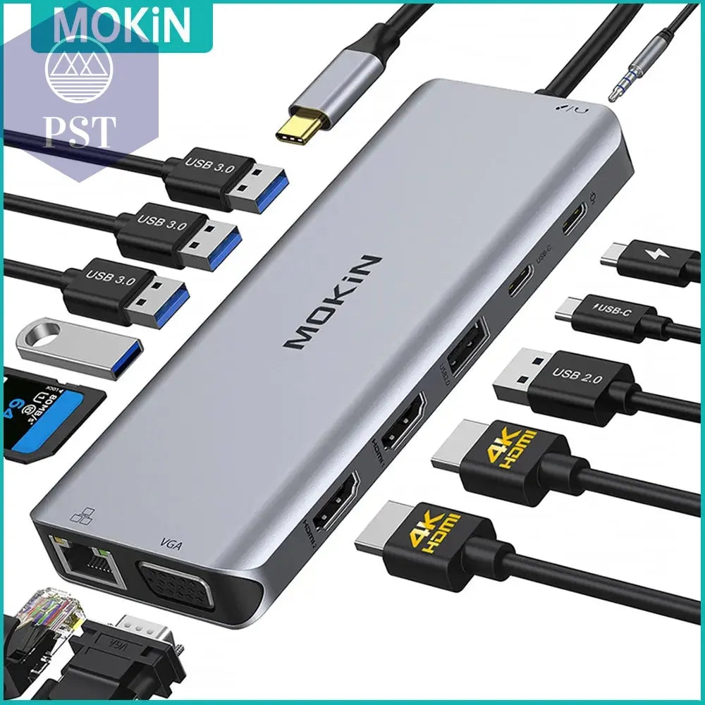 MOKiN 14-in-1 USB C Hub mit HDMI und VGA PST PS Tradings  PST PS Tradings  PST PS Tradings