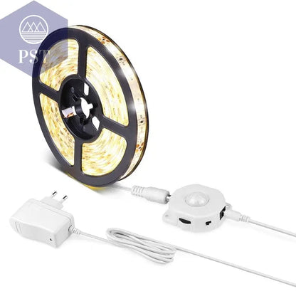 Motion Sensor LED Under Cabinet Light Bed Night Light 1M-5M LED Strip Tape Night Sensor Lamp With 110V-220V to 12V Power Adapter       PST PS Tradings