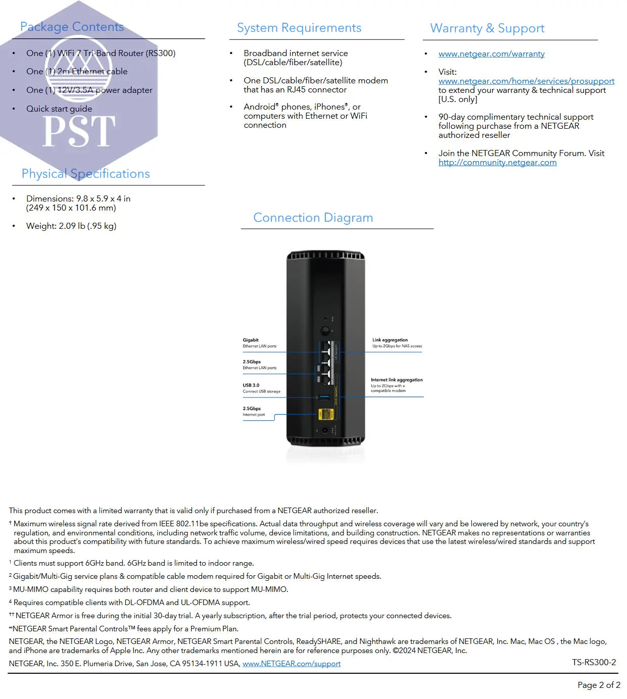 Netgear Nighthawk® RS300 PST PS Tradings Router Router Netgear Nighthawk® RS300