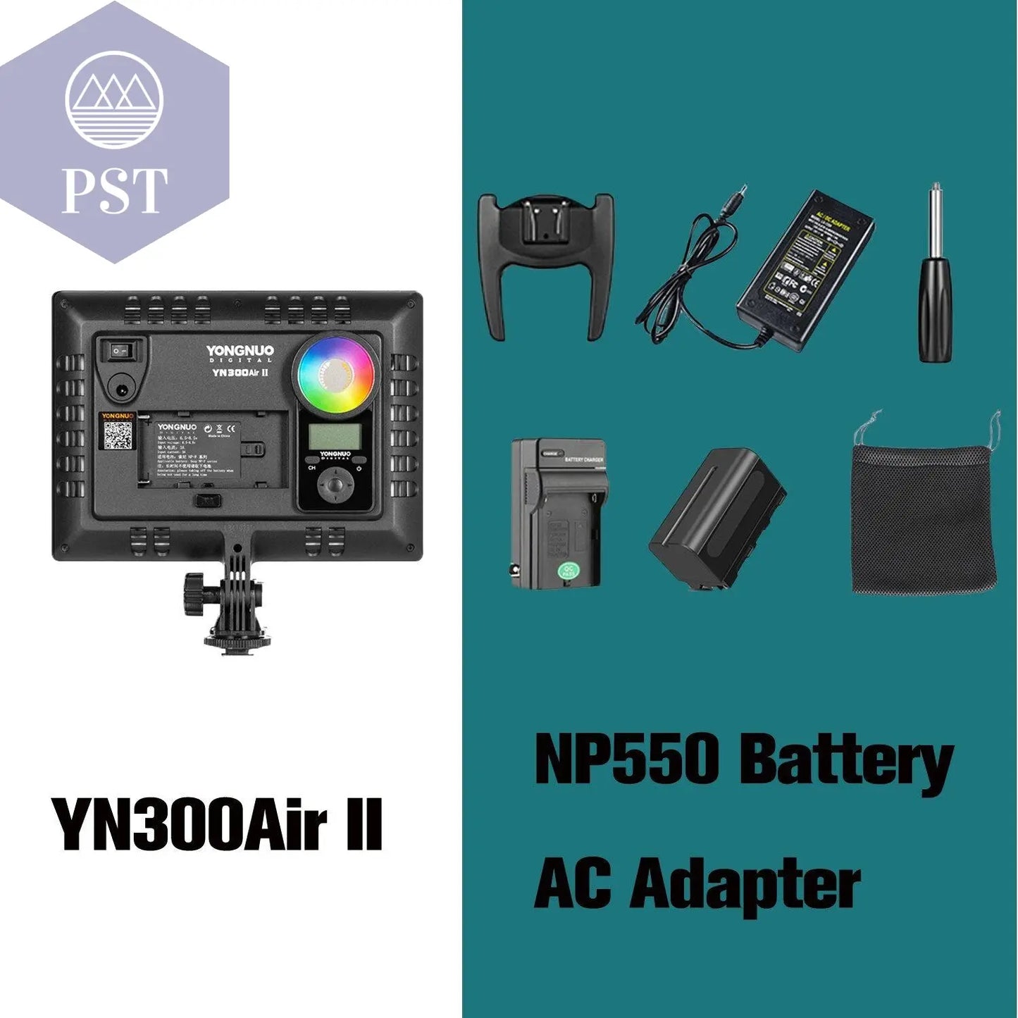 RGB Adjustable LED Camera Light with Adapter      5 PST PS Tradings
