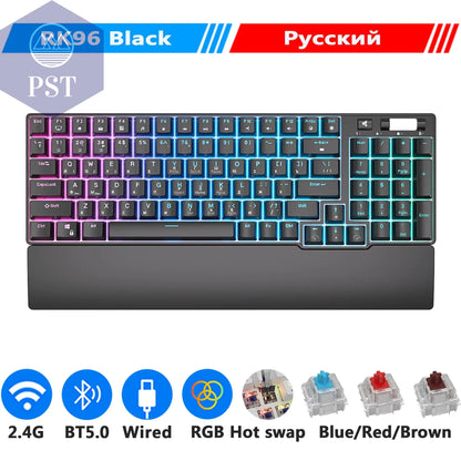 RK96 Kabellose RGB Gaming Tastatur PST PS Tradings  Russian Black / Red Switch / CHINA RK96 Kabellose RGB Gaming Tastatur