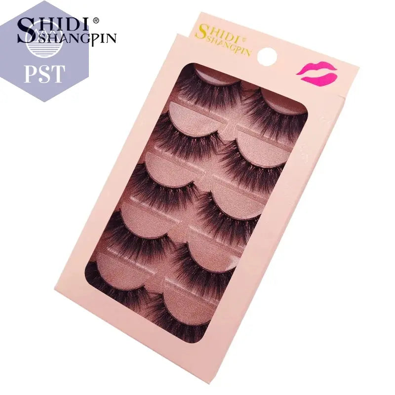SHIDISHANGPIN 5 Pairs Eyelashes Natural Mink Eyelashes Fluffy 3D Mink Lashes Thick False Eyelashes Makeup Fake Eyelashes cilios PST PS Tradings  PST PS Tradings 5pairs-G907-lashes PST PS Tradings