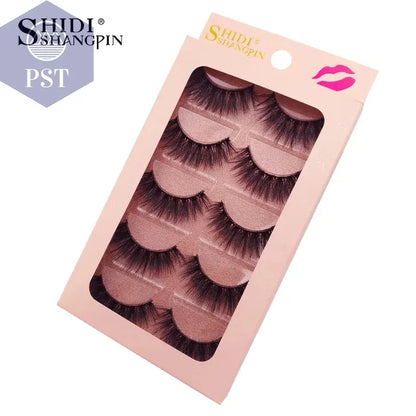 SHIDISHANGPIN 5 Pairs Eyelashes Natural Mink Eyelashes Fluffy 3D Mink Lashes Thick False Eyelashes Makeup Fake Eyelashes cilios PST PS Tradings  PST PS Tradings 5pairs-G907-lashes PST PS Tradings